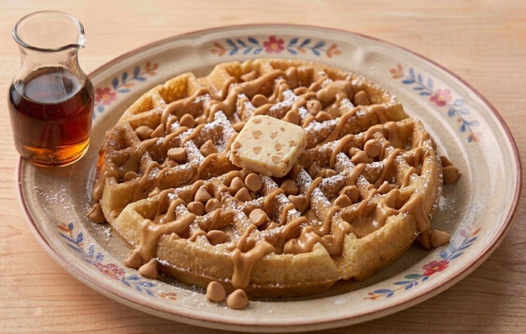 % (title)% Waffle House Golden Brown Waffle With Peanut Butter Chips